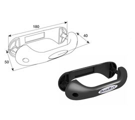 Ручка облегченная с логотипом для подъёмных секционных ворот, фото 1