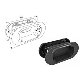 Универсальная ручка и ступенька из ПВХ с логотипом для подъёмных секционных ворот, фото 1