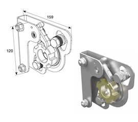 Устройство защиты от разрыва ЛЕВОЙ пружины 50/67 без кронштейна для подъёмных секционных ворот, фото 1