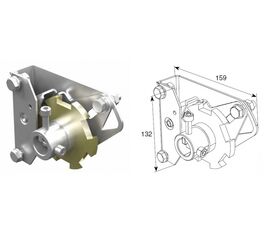 Устройство защиты от разрыва пружины ПРАВОЕ модифицированное (250кг) без кронштейна для подъёмных секционных ворот, фото 1
