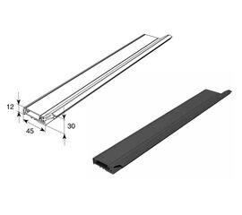 Внешний резиновый уплотнитель секционных ворот L=6000 мм. Цвет черный. для подъёмных секционных ворот, фото 1