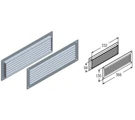 Решетка вентиляционная нерегулируемая (белая) VG-368WH для подъёмных секционных ворот, фото 1
