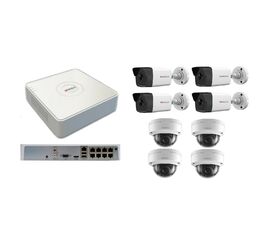 Комплект видеонаблюдения HiWatch IP 4IN+4OUT KIT, фото 1