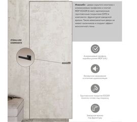 Скрытая дверь. Матовый черный &quot;невидимка&quot; Инвизибл. БР., фото 1