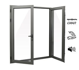 Дверь алюминиевая холодная Сиал КП 45 шир. до 1300\выс. до 2200, фото 4