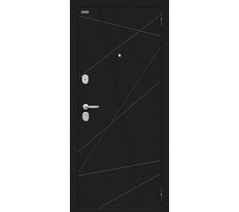 Граффити-5 Дверь входная металлическая  Букле черное/Super White 205*86 левое, фото 1