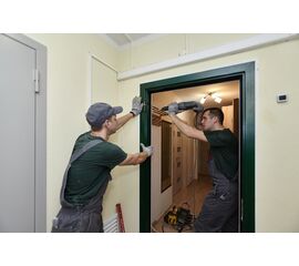 Монтаж двери металлической двупольной, фото 1