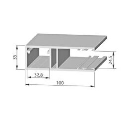 Шина направляющая GR100x35 - 307107100 для роллет (рольставен), фото 1