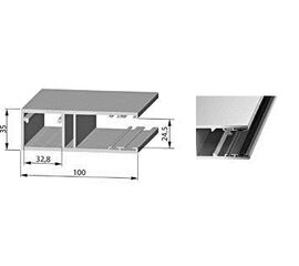 Шина направляющая GR100x35IE - 307107104 для роллет (рольставен), фото 1
