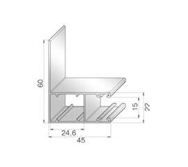 Шина направляющая GR45x60E - 307004100 для роллет (рольставен), фото 1