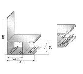 Шина направляющая GR45x60IE - 307006222 для роллет (рольставен), фото 1