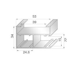 Шина направляющая GR53x34E - 307010100 для роллет (рольставен), фото 1
