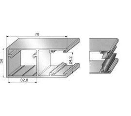 Шина направляющая GR70x34BE - 307030226 для роллет (рольставен), фото 1