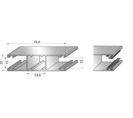 Шина направляющая GR79x22IE - 307021220 для роллет (рольставен), фото 1