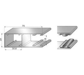Шина направляющая GR75x27IE - 307027204 для роллет (рольставен), фото 1
