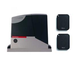 Комплект автоматики для откатных ворот NICE ROX1000KIT, состав: привод ROX1000, блок управления, радиоприемник, 2 пульта, фото 1