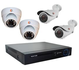 Комплект видеонаблюдения Hunter MHD KIT-4/4 на 4 камеры 2Mp, фото 1