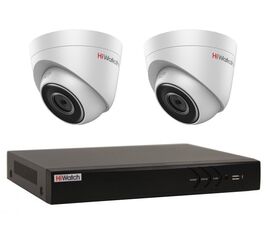 Комплект видеонаблюдения HiWatch IP KIT-2/22 на 2 камеры 2Mp PoE, фото 1
