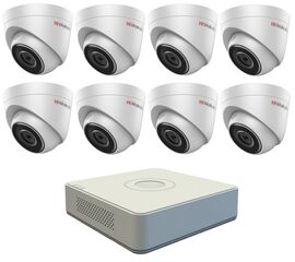 Комплект видеонаблюдения HiWatch IP KIT-8/32 на 8 камер 1Mp, фото 1