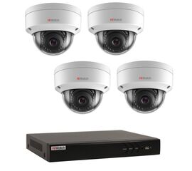 Комплект видеонаблюдения HiWatch IP KIT-4/30 на 4 камеры 2Mp PoE, фото 1