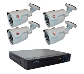 Комплект видеонаблюдения Hunter AHD KIT-4/1 на 4 камеры 1Mp, фото 1