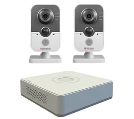 Комплект видеонаблюдения HiWatch IP KIT-2/25 на 2 камеры 1Mp, фото 1