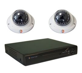Комплект видеонаблюдения Hunter IP KIT-2/56 на 2 камеры 1,3Mp, фото 1