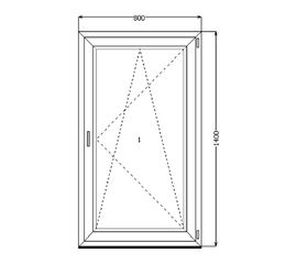 Окно металлоплатиковое (ПВХ) Deceuninck Favorit Space 800x1400 выс. Золотой дуб/Золотой дуб, фото 1