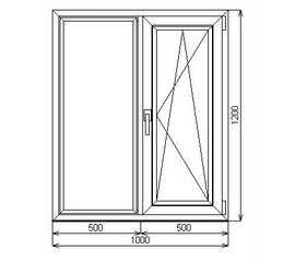 Окно металлоплатиковое (ПВХ) Deceuninck Bautec NEO 1000x1200 выс. Махагон/Махагон, фото 1