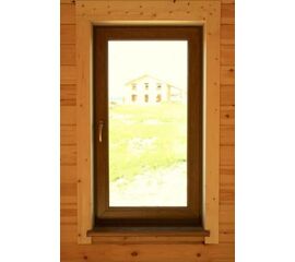 Окно металлоплатиковое (ПВХ) Rehau Grazio 800x1400 выс. Золотой дуб/Золотой дуб, фото 1