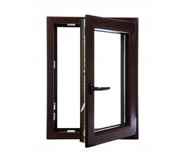 Окно металлоплатиковое (ПВХ) Enwin Waiz ECO 60 800x1400 выс. Тёмный дуб/Тёмный дуб, фото 1