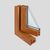 Окно металлоплатиковое (ПВХ) Deceuninck Bautec NEO 800x1400 выс. Золотой орех/Золотой орех, фото 4