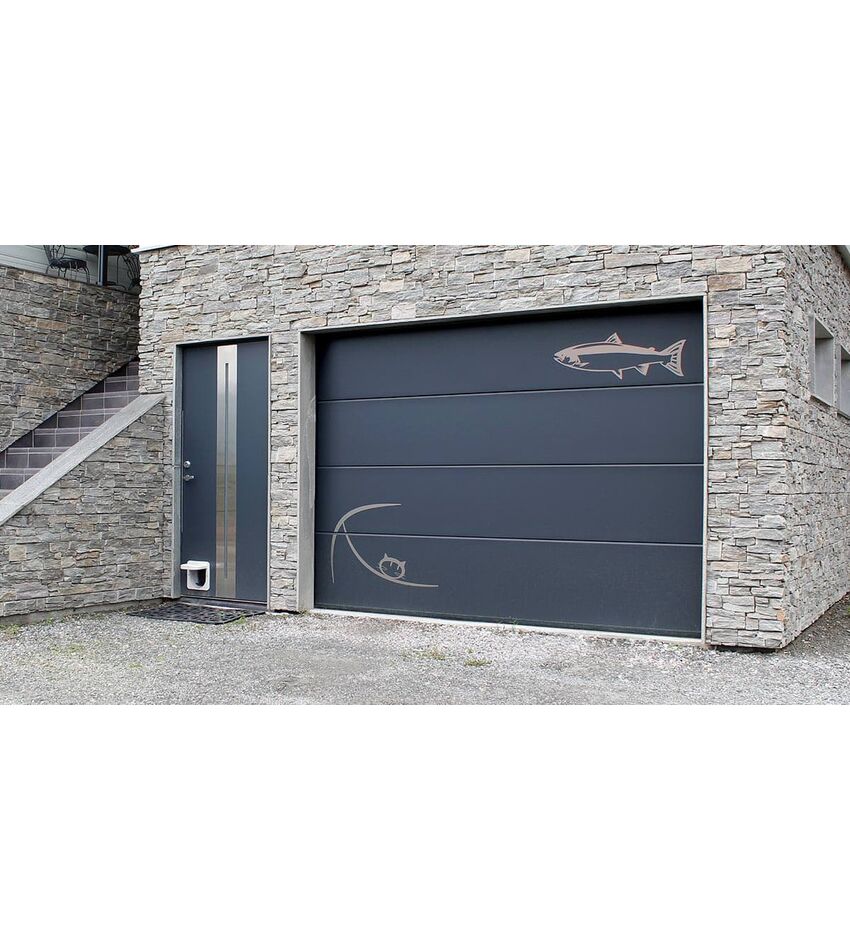 Ворота гаражные 6000x2300 выс. подъёмные секционные Alutech Trendю, толщина панели 40 мм, фото 19
