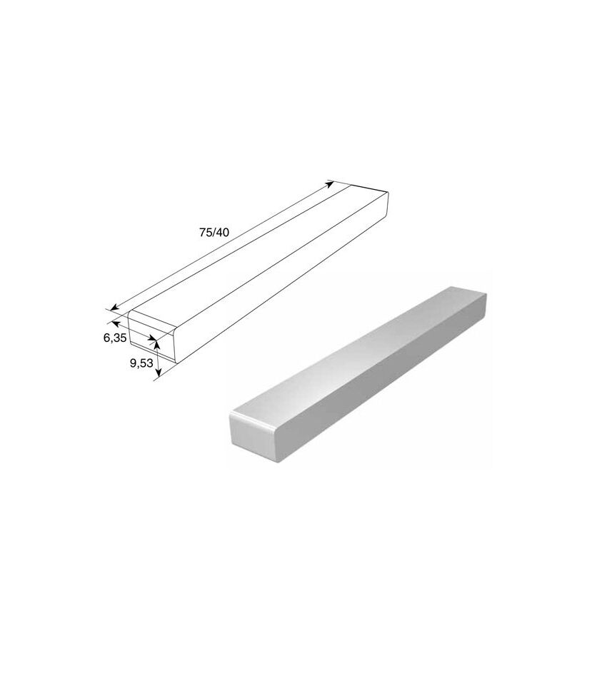Шпонка (6,35х 9,53х 75 мм) для подъёмных секционных ворот, фото 1