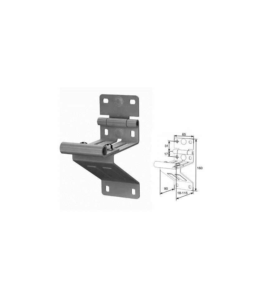 Боковая опора удлиненная для панелей с новой формой профиля RAL9003 для подъёмных секционных ворот, фото 1