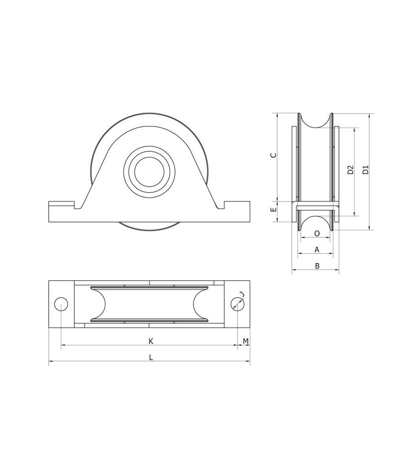 Колесо, D80, с пластиной крепления, макс. нагрузка на колесо 300 кг, для откатных (сдвижных) ворот, фото 2