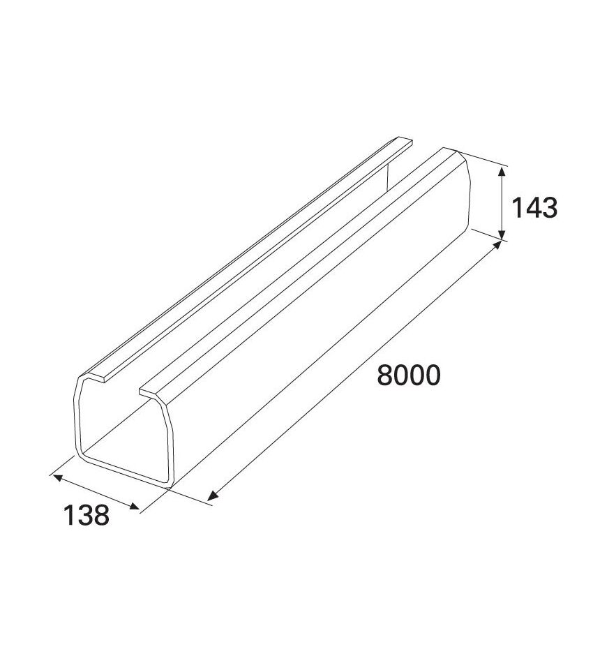 Направляющая балка (шина, профиль) 6м 138х144х6 мм для откатных (сдвижных) ворот, фото 2