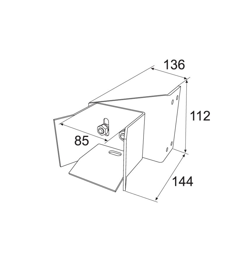 Ловитель нижний для балки 71х60х3,5 для откатных (сдвижных) ворот, фото 2