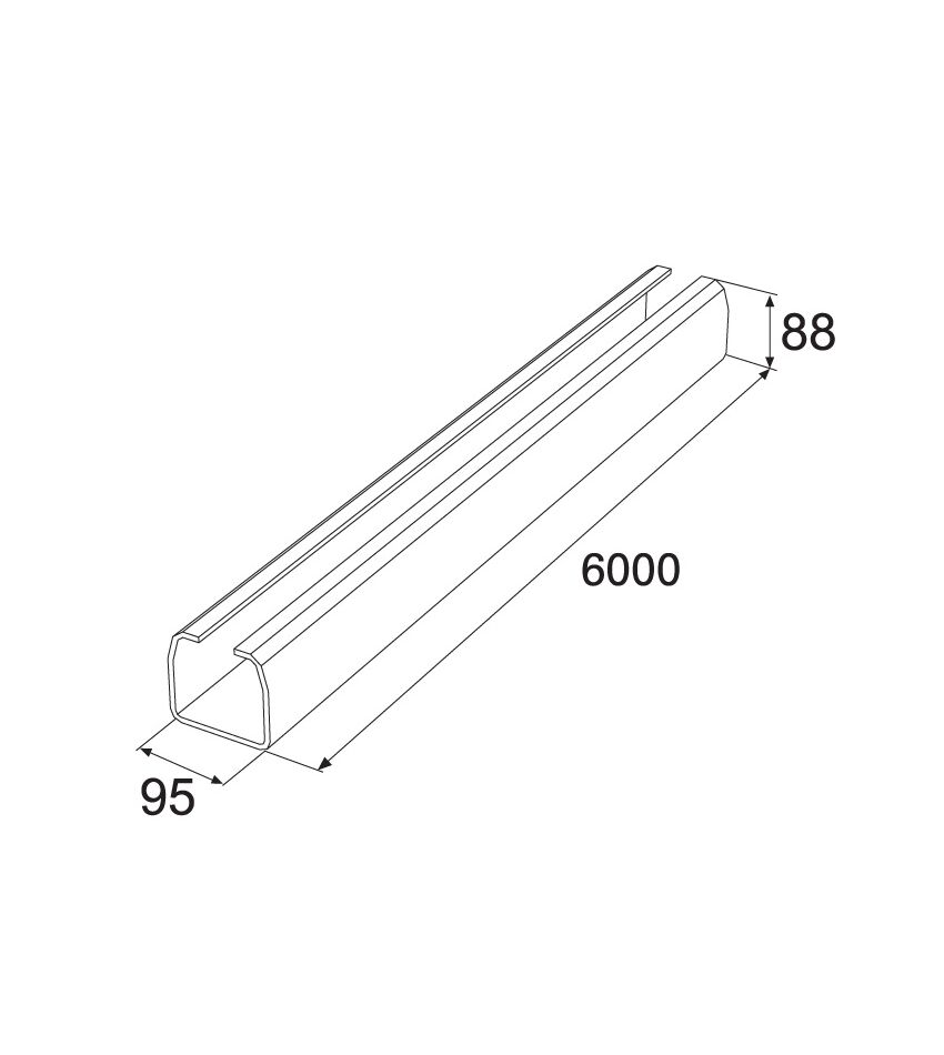 Направляющая балка (шина, профиль) 7м 95х88х5 мм для откатных (сдвижных) ворот, фото 2
