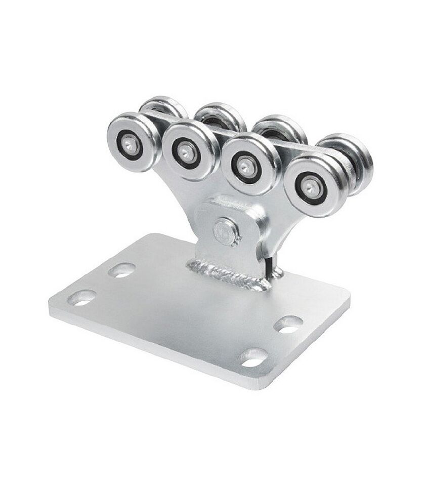 Тележка с 8 роликами "S", до 500кг, ось с роликами смещена к краю, для откатных (сдвижных) ворот, фото 1