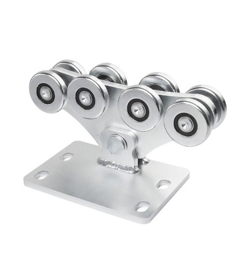 Тележка с 8 роликами &quot;M&quot;, до 700кг, ось с роликами смещена к краю, для откатных (сдвижных) ворот, фото 1