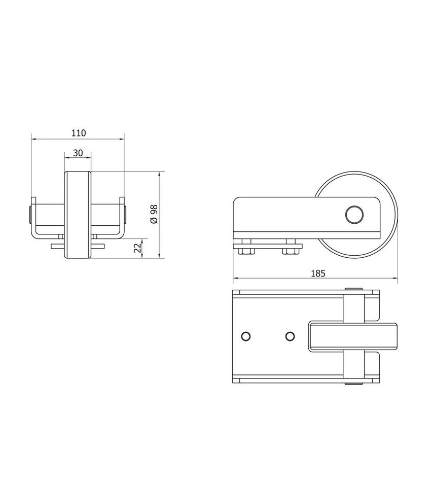 Ролик концевой "L", без заглушки рельса, для откатных (сдвижных) ворот, фото 2