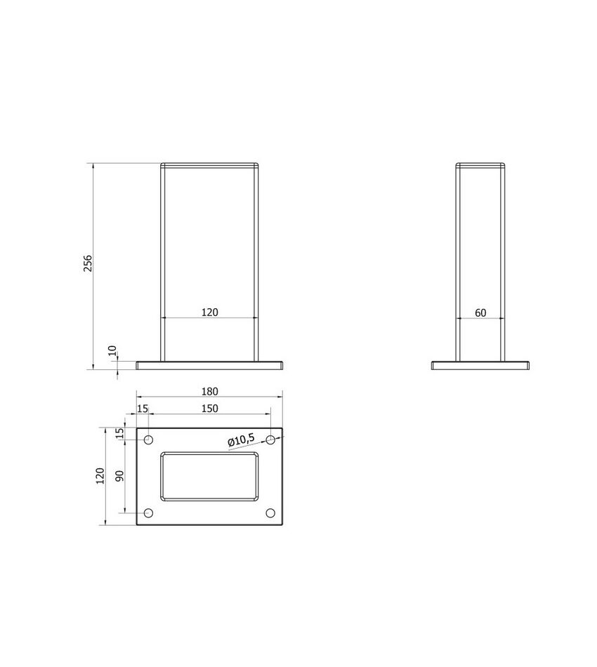 Кронштейн 256х120мм с крепежом для LAST L и всех моделей PADDOCK, для откатных (сдвижных) ворот, фото 2