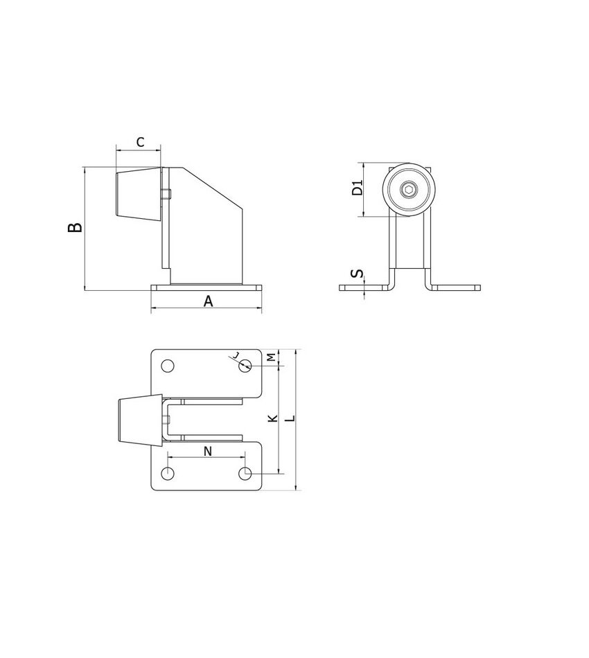 Ограничитель хода, крепление &quot;4 анкера&quot;, для откатных (сдвижных) ворот, фото 2