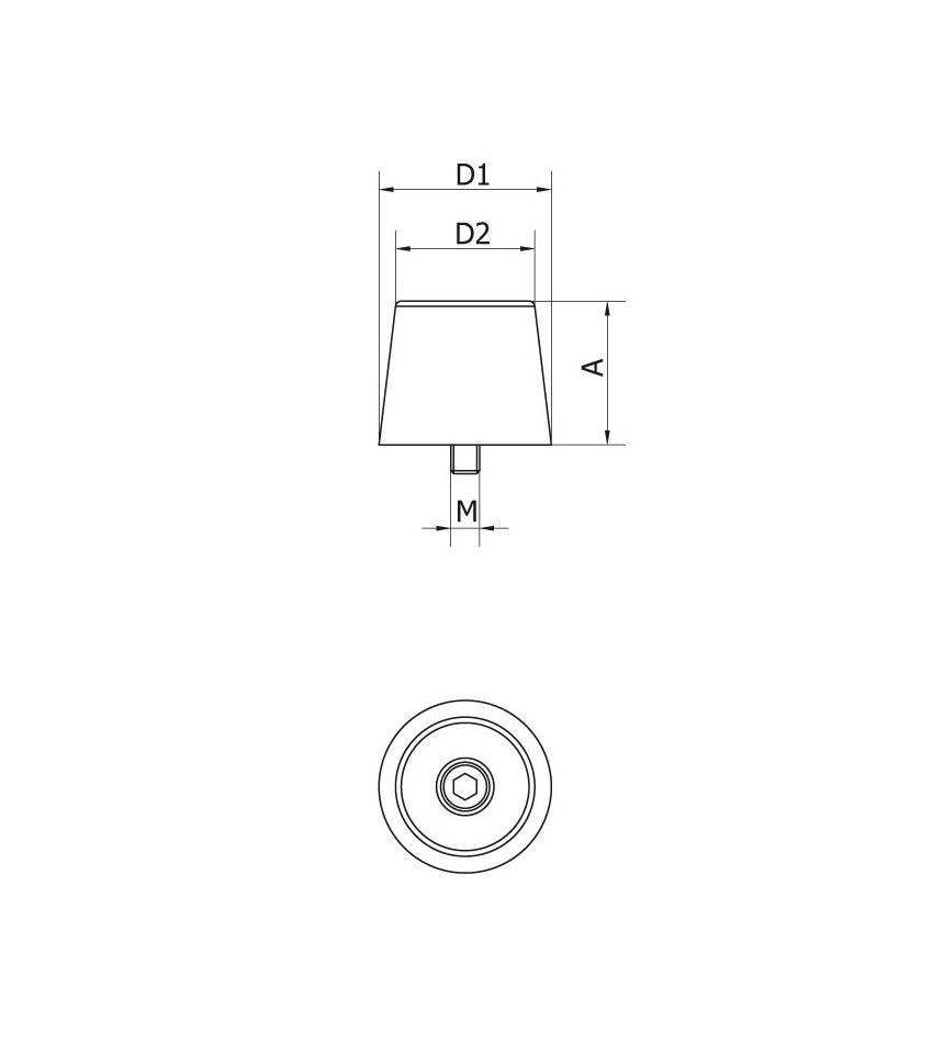 Ограничитель хода резиновый, 29х24,5 мм, с винтом, для откатных (сдвижных) ворот, фото 2