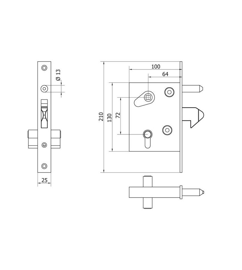 Замок-крюк, с ответной частью, для откатных (сдвижных) ворот без автоматики., фото 2