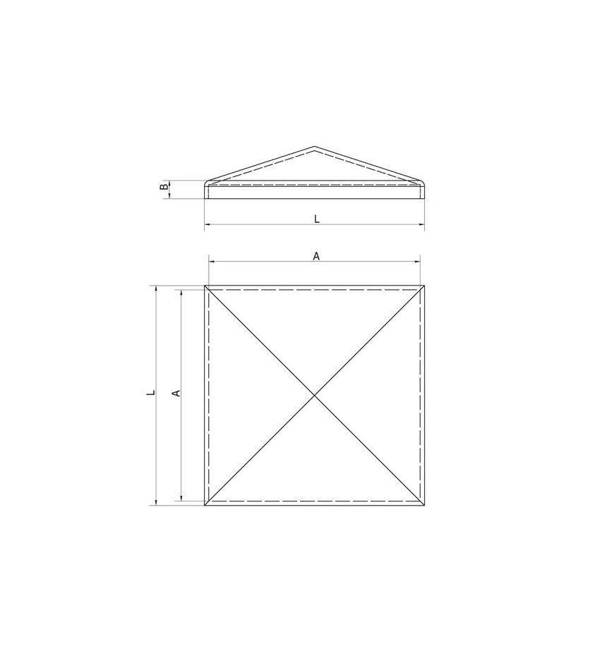 Квадратная металлическая крышка для колонны, ширина 85мм., фото 2