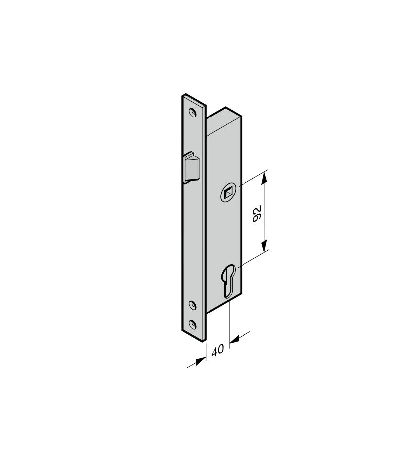 Замок «антипаника» 40 / 92 / 9 для калитки и боковой двери, самозапирающийся, с автоматически запира, фото 1
