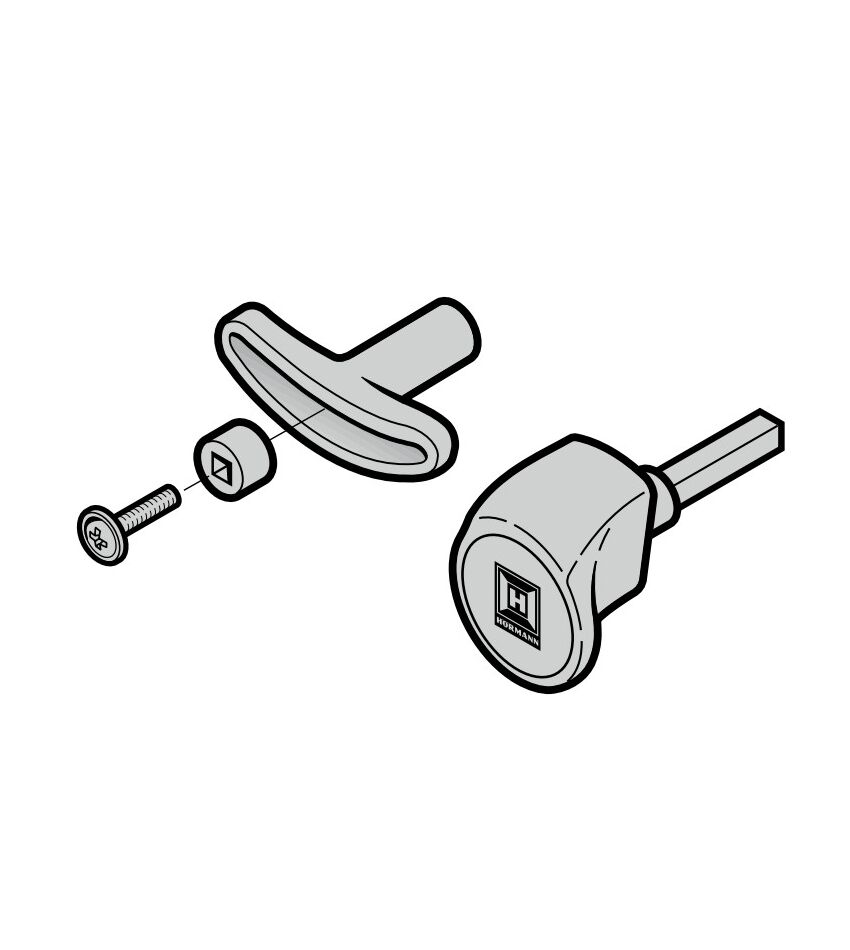 Комплект: ручка ворот, для замка с углублением (с винтами) (TS 42-V (SPU, APU, ASP)), фото 1