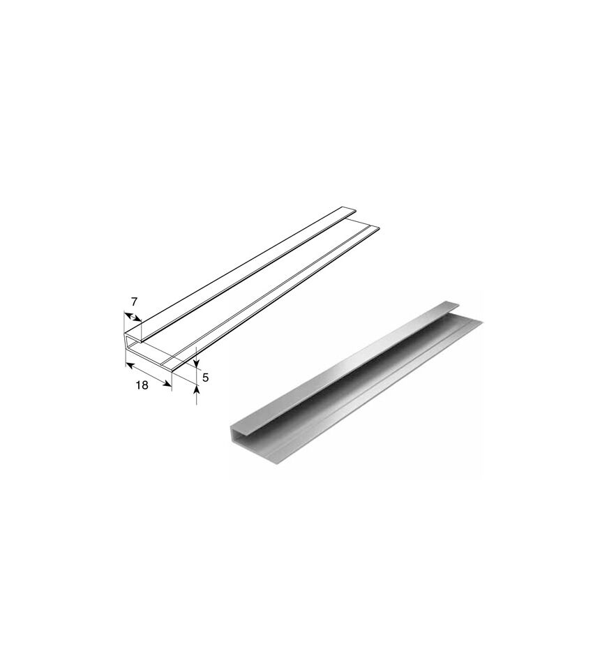 Профиль алюминиевый DHOP-04 золотой дуб для подъёмных секционных ворот, фото 1